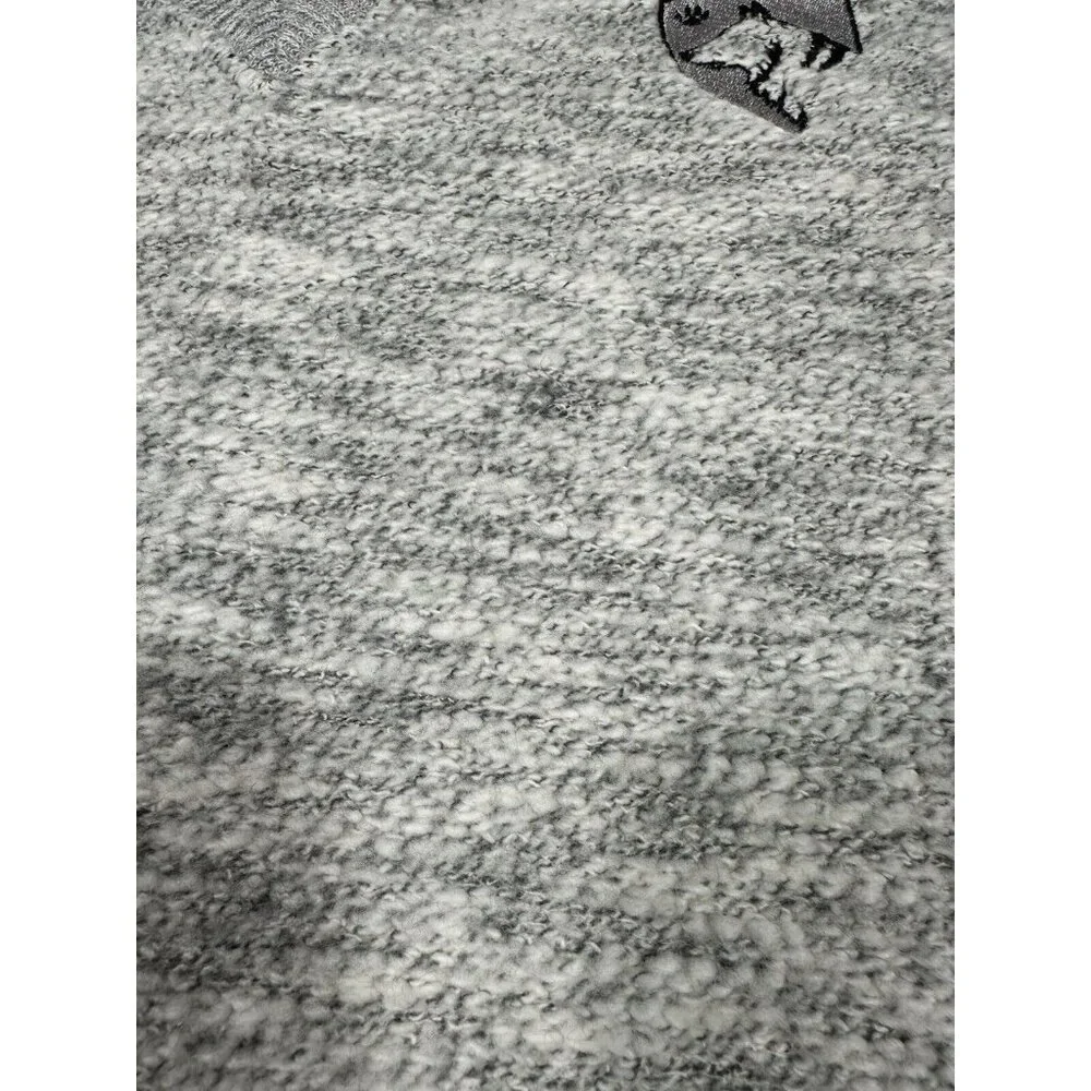 Art Unlimited Sweater shirt Mens‎ Large Gray Aztec Nub Wolf Sweatshirt V Neck